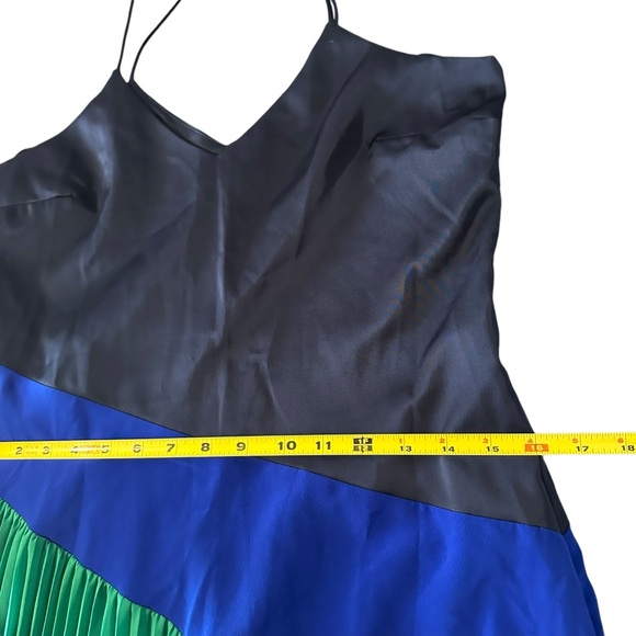 CUSHNIE For Target Colorblock Pleated Midi Dress Navy/Green NWT Sz 10 Modern - Picture 8 of 12